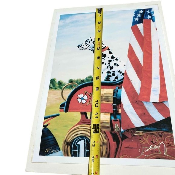 Dalmatian Patriotic Flag Old Fire Station 1 Truck Giclee Fine Art Print, Lim Ed - Picture 9 of 14
